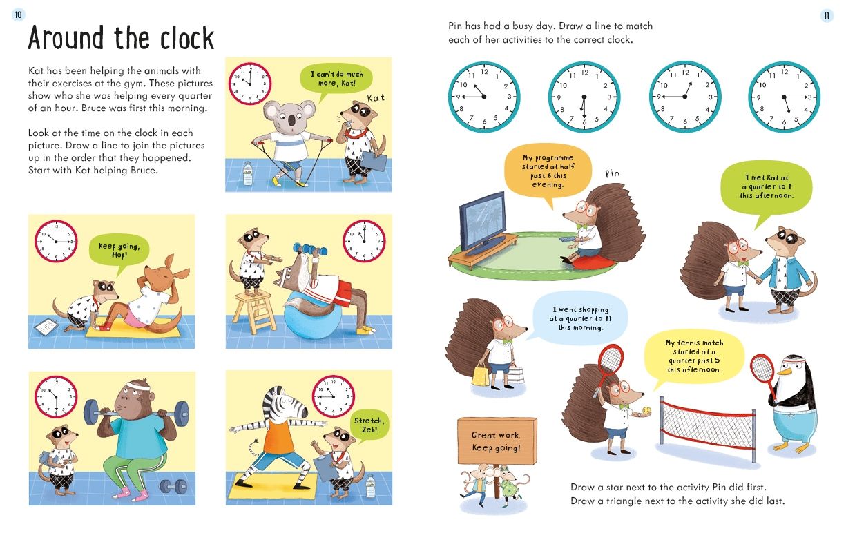 Usborne Workbooks Telling the Time 7-8,