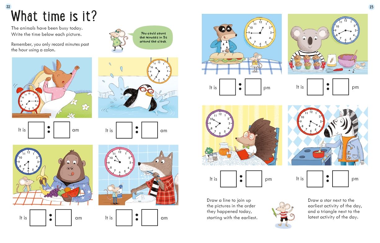 Usborne Workbooks Telling the Time, 7+
